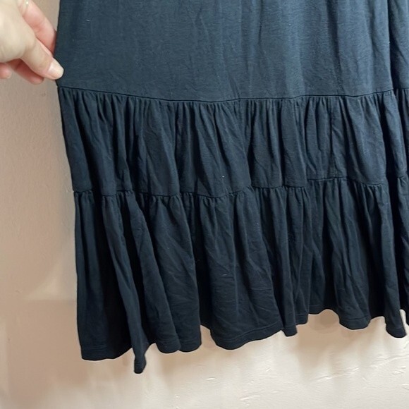 Rebecca Taylor Black Pima Modal Open Back Swing Dress with Chain Details Large - Picture 4 of 9